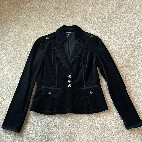 White House Black Market Velvet Blazer Color Black Size 6 - Picture 1 of 6
